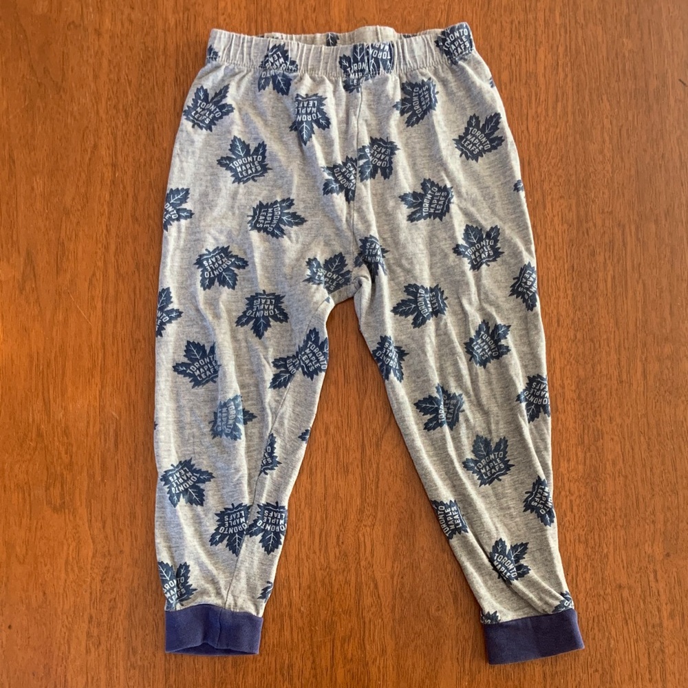 🍓3/$10 NHL Kids Gray and Blue Leaf Print Joggers size 3T